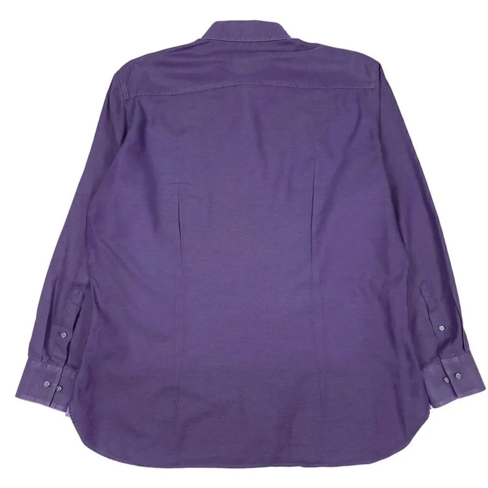 TED BAKER Endurance Long Sleeve Button Down Dress Shirt Dusty Purple Mens 17.5